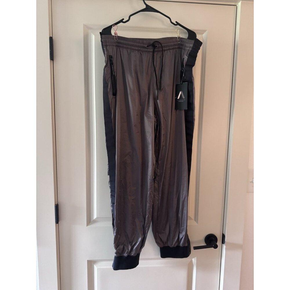 Allyson Felix x Athleta Legend Luxe Purple Bronze Metallic Track Joggers Large